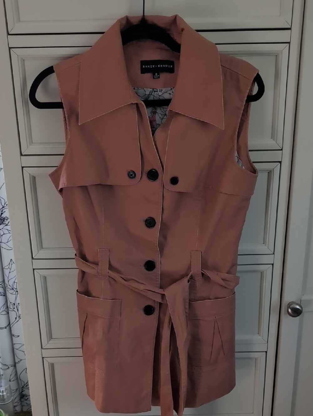 Randy Kemper Sleeveless Belted Trench Dress